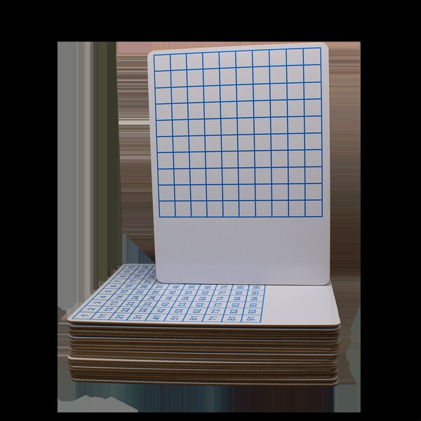 Flipside 9in X 12in Two Sided Hundreds Grid Dry Erase Board Bulk Class, 24PK 12423 - main